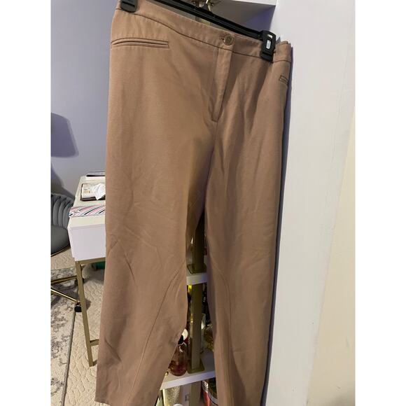 Talbots Woman Dalton Pants 20W Brown Stretch Straight Leg Career Plus Size - Picture 2 of 4